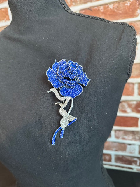 ZPB Sisterhood Blue Rose Brooch
