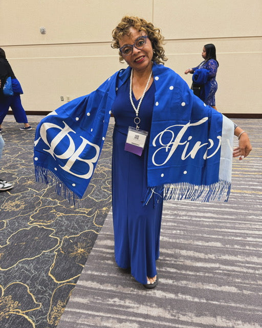 Zeta Phi Beta Finer Polka Dot Shawl/ Scarf (view 6)