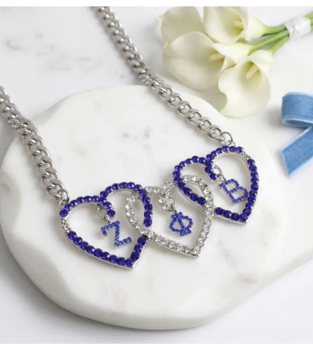 Zeta Phi Beta 3 Heart Necklace-thumbmail-2
