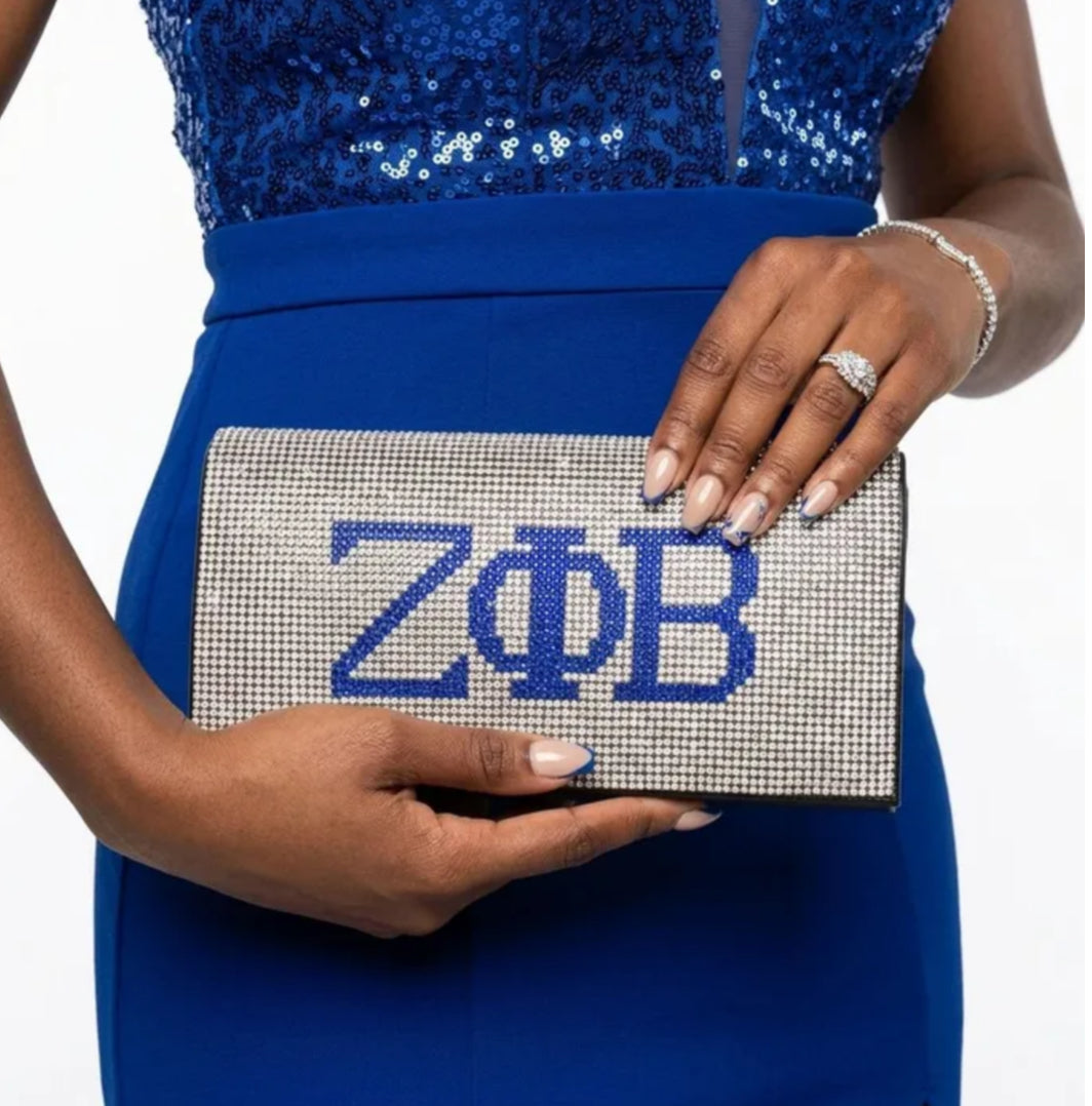 Zeta Phi Beta Silver Crossbody / Evening bag-thumbmail-1