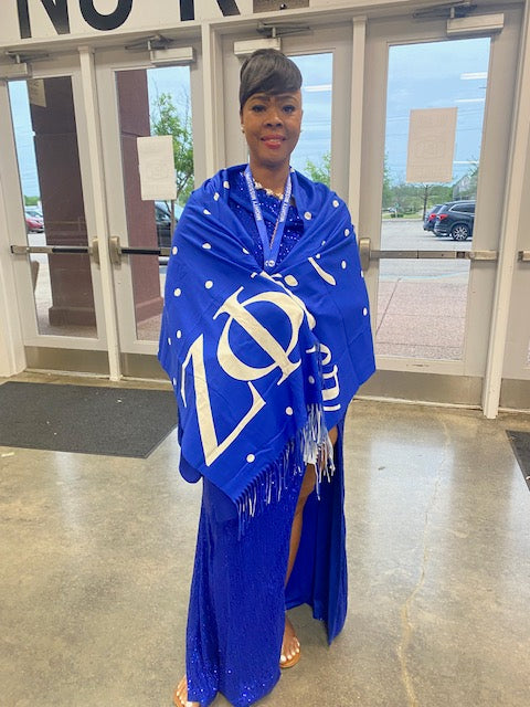 Zeta Phi Beta Finer Polka Dot Shawl/ Scarf (view 7)