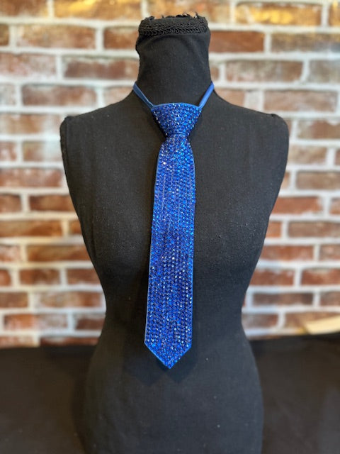 Royal Blue Rhinestone Tie