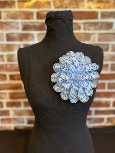 All Baby Blue Flower Pin