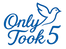 Blue logo with 'Only Took 5' text and a dove illustration on a white background