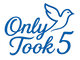 Blue logo with 'Only Took 5' text and a dove illustration on a white background
