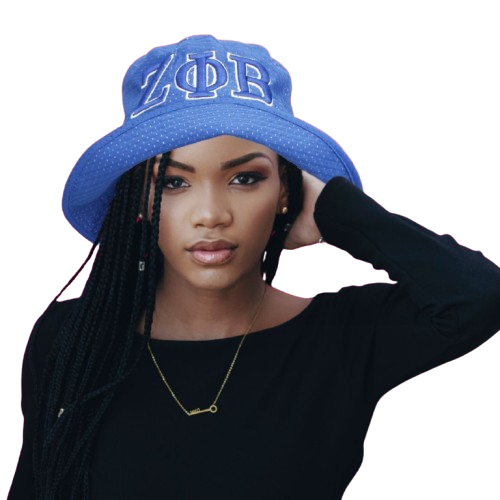 ZPB Sorority Blue Mesh Embroidered Bucket Hat