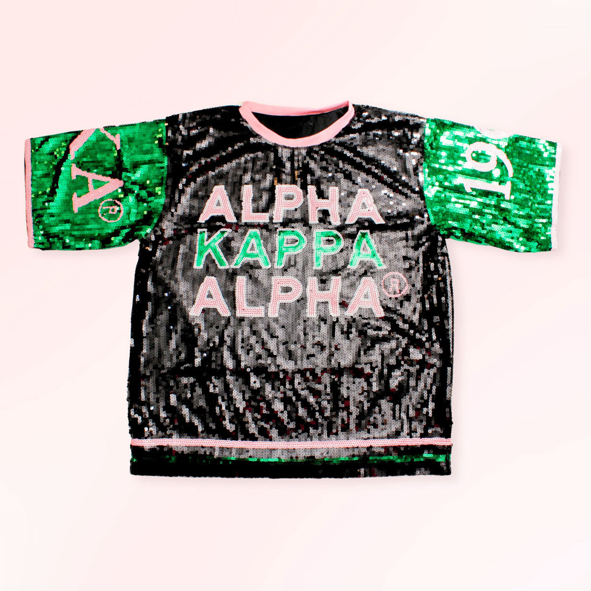 Alpha Kappa Alpha Black Sequin Jersey Shirt