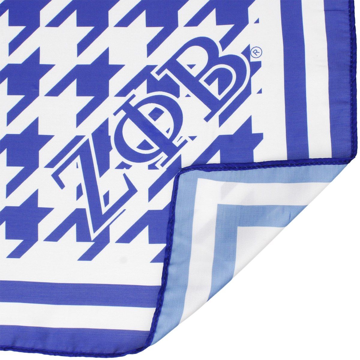 Zeta Houndstooth Satin Scarf-thumbmail-3
