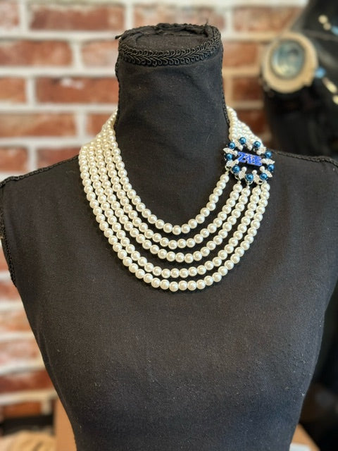 5 Strand Pearl Finer Necklace