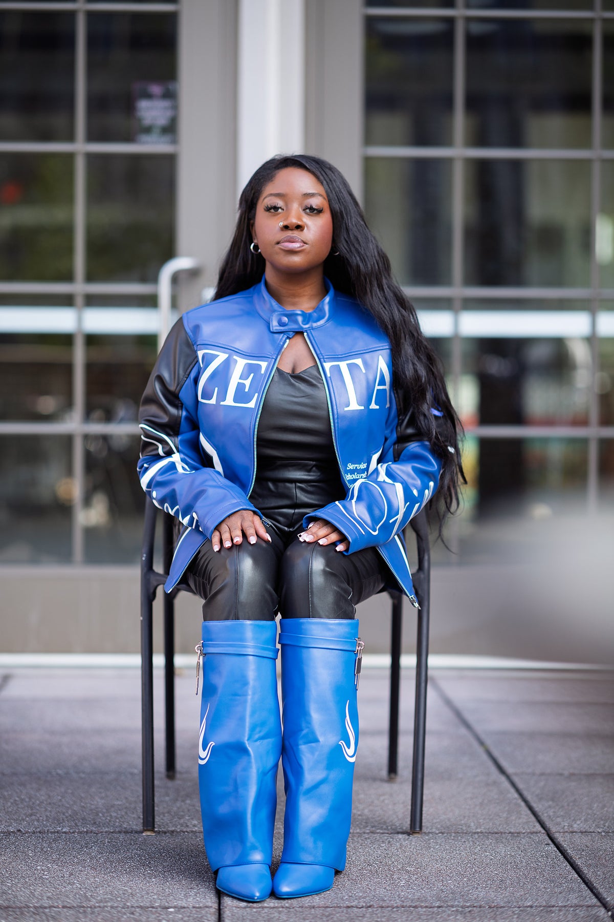 Zeta Phi Beta dove boot side view showing the fold-over shaft
