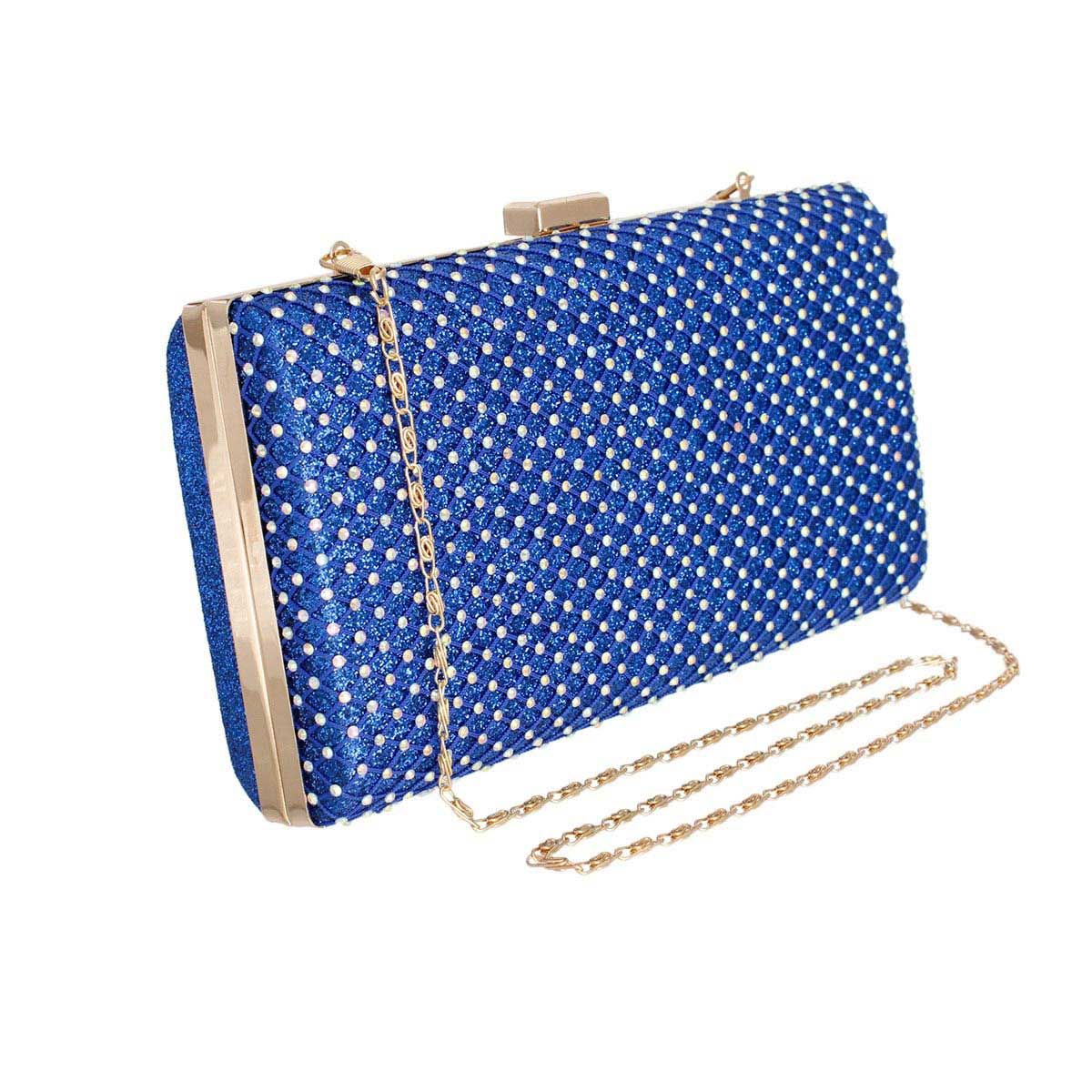 Clutch Hard Case Royal Blue Bag for Women