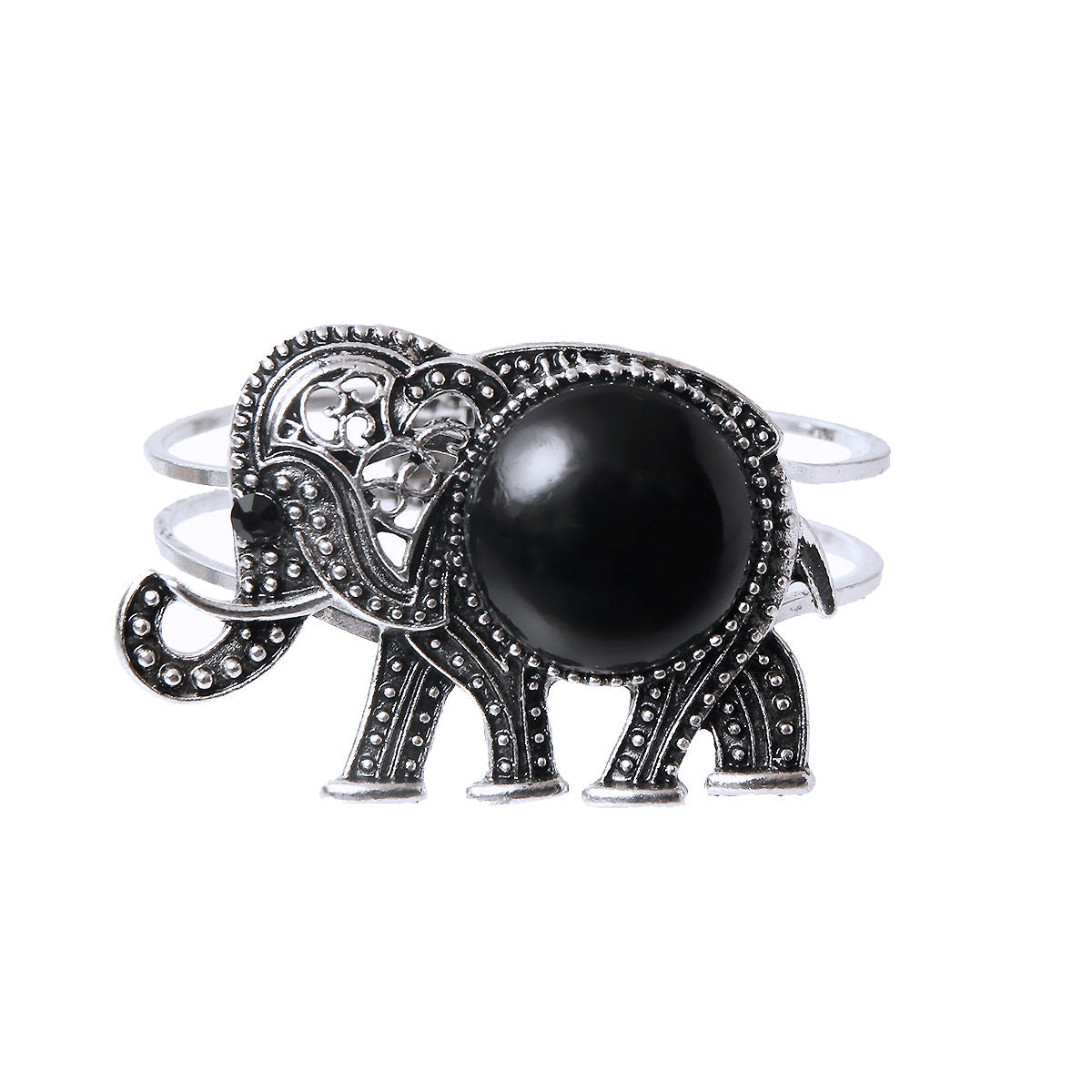 Black Elephant Hinge Bracelet
