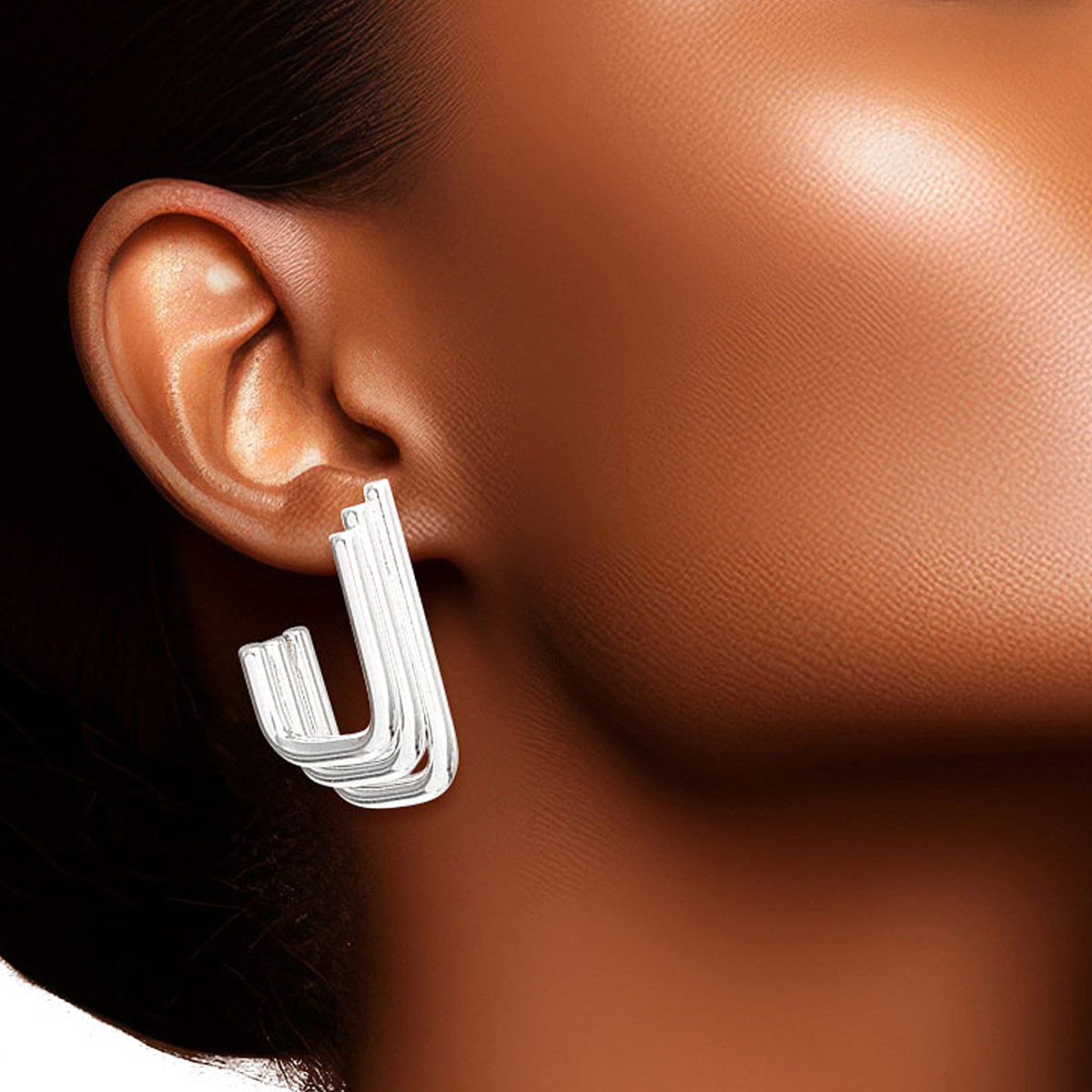 Hoop White Gold Small Stack Hook Earring for Women