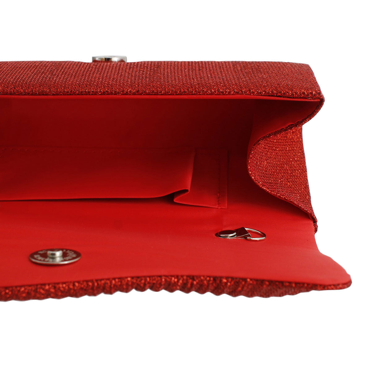 Clutch Red Ruched Evening Bag for Women