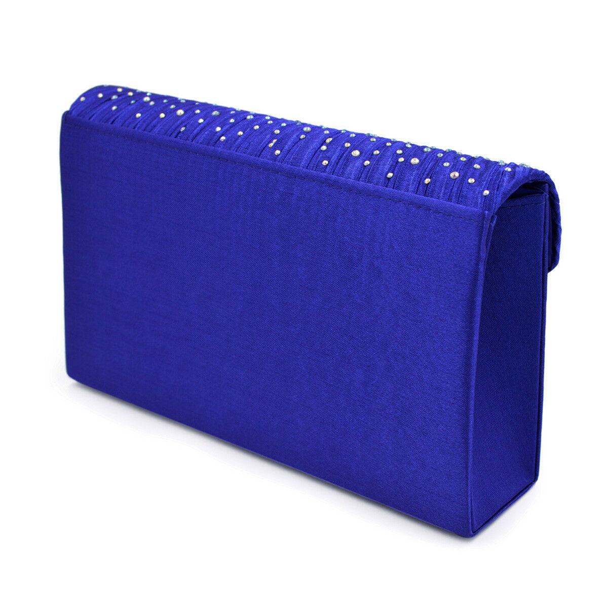 Clutch Blue Ruched Rhinestone Bag for Women